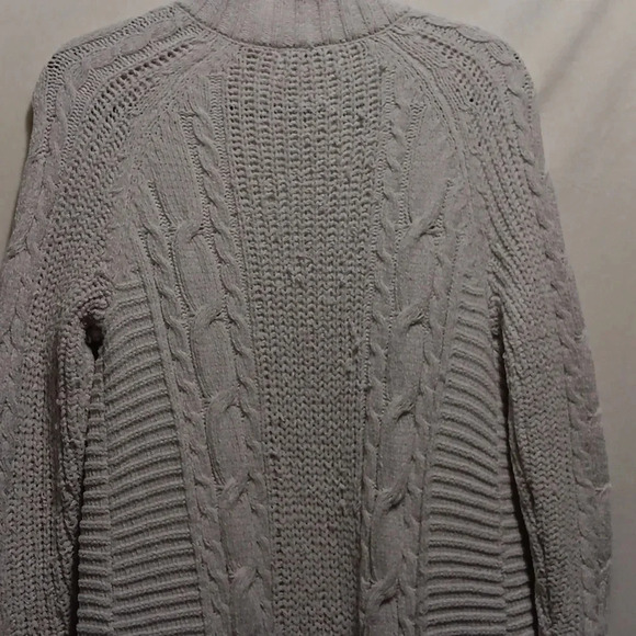 Womens S Liz Claiborne Heavy Knit Open Cardigan Neutral Cream Lagging Long Line - Picture 7 of 7